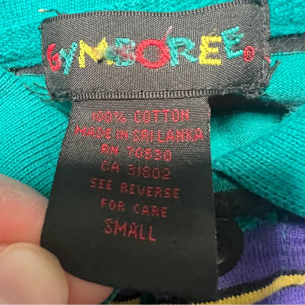 Gymboree‎ Rainbow Tag Vintage 90s Rugby Polo Stripes Teal Long Sleeve Boys